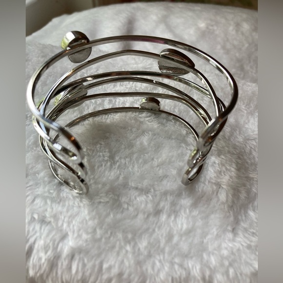 Pink & Green Cabochon Stones Cuff‎ Beacelet - Picture 3 of 6